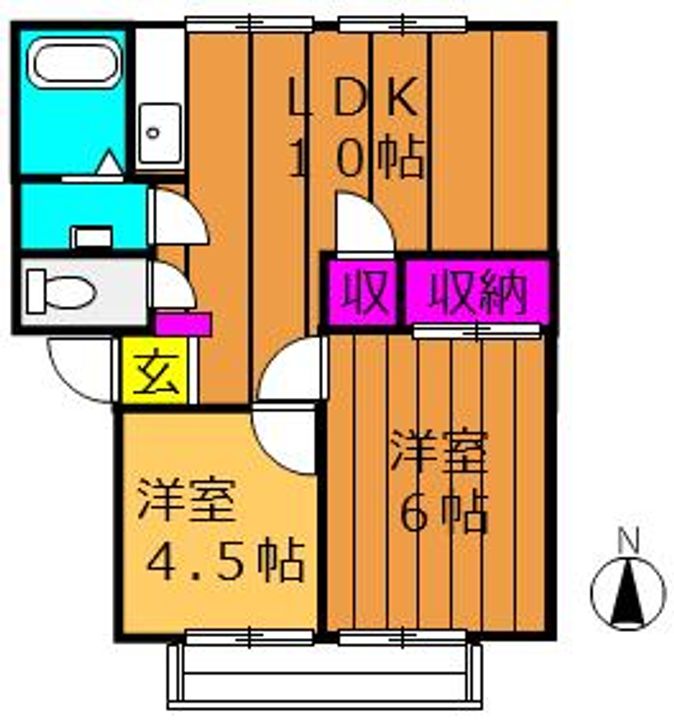 岡山県倉敷市酒津(アパート)の賃貸物件B202号室の間取り