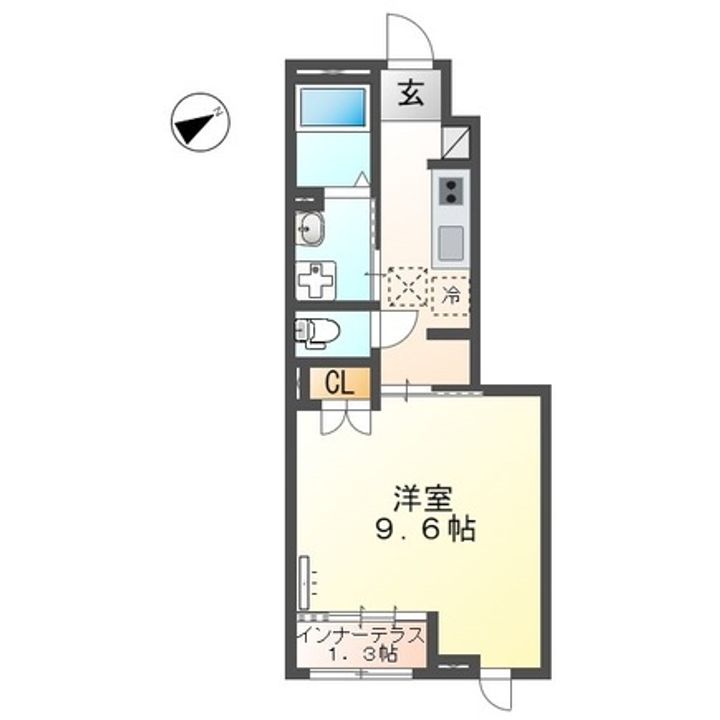 岡山県倉敷市中島(アパート)の賃貸物件103の間取り