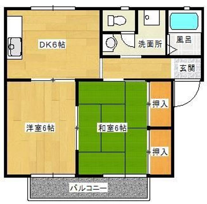 岡山県倉敷市玉島爪崎(アパート)の賃貸物件203の間取り