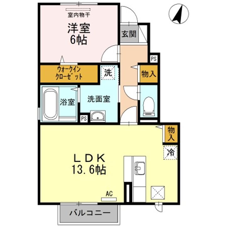 岡山県浅口市鴨方町鴨方(アパート)の賃貸物件の間取り