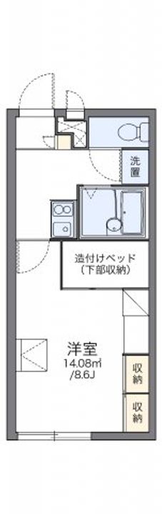 レオパレスKyokusui202の間取り