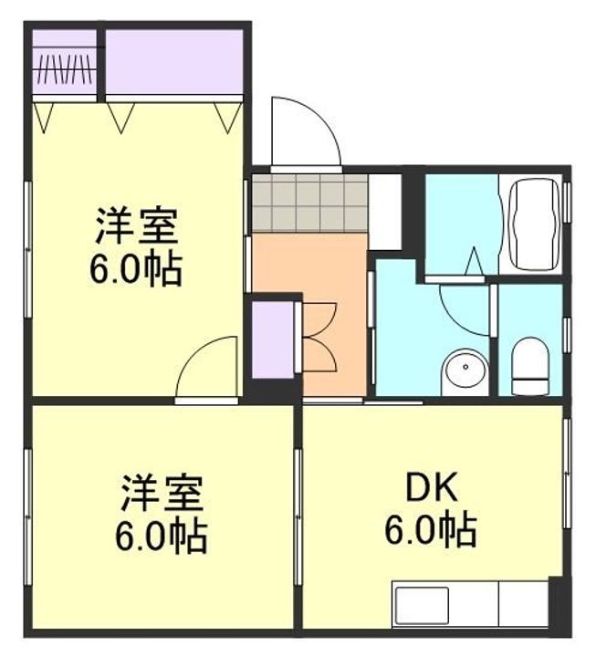 岡山県倉敷市林(アパート)の賃貸物件102の間取り