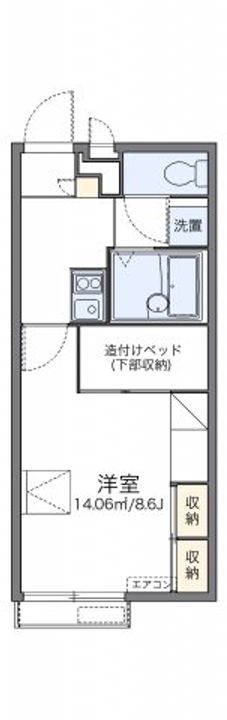 レオパレス富205の間取り