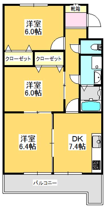 宮地マンション302の間取り