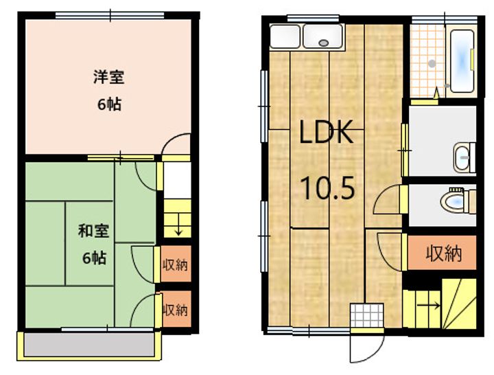岡山県井原市七日市町(アパート)の賃貸物件101の間取り