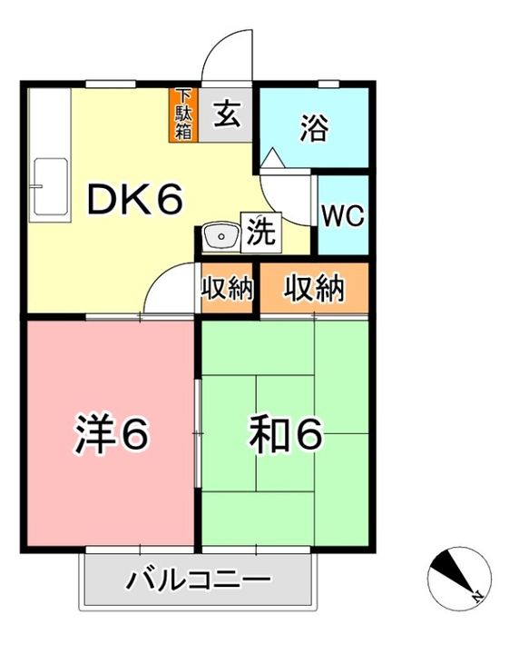 岡山県倉敷市連島2丁目(アパート)の賃貸物件202の間取り