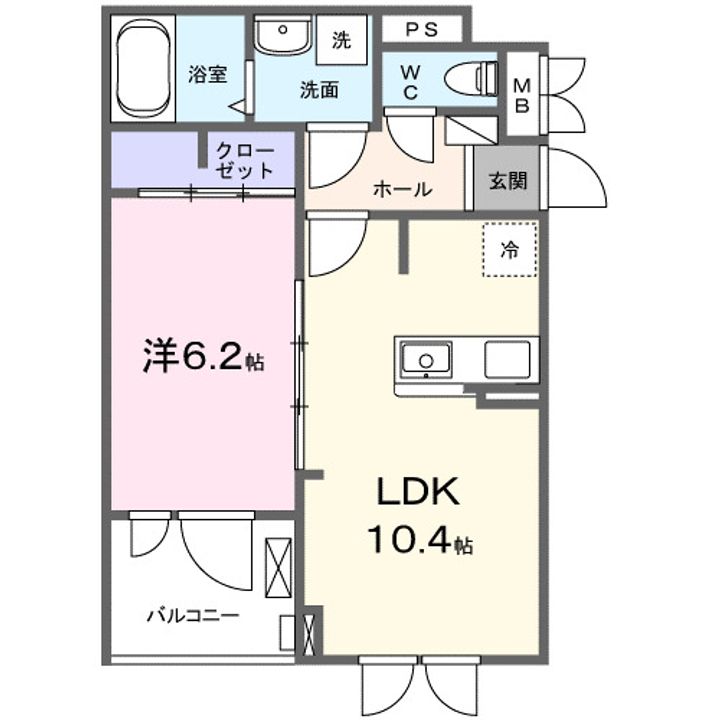 カーサ・ソレイユ Bの間取り