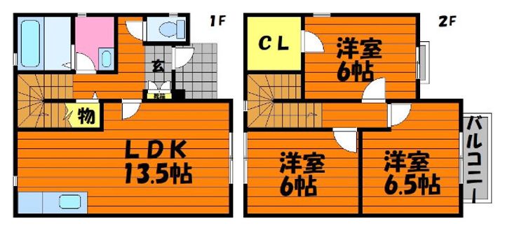 岡山県倉敷市玉島中央町1丁目(一戸建)の賃貸物件の間取り