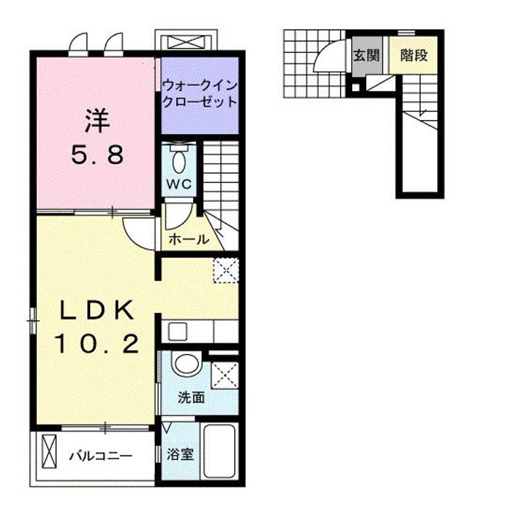 岡山県倉敷市連島町矢柄(アパート)の賃貸物件の間取り
