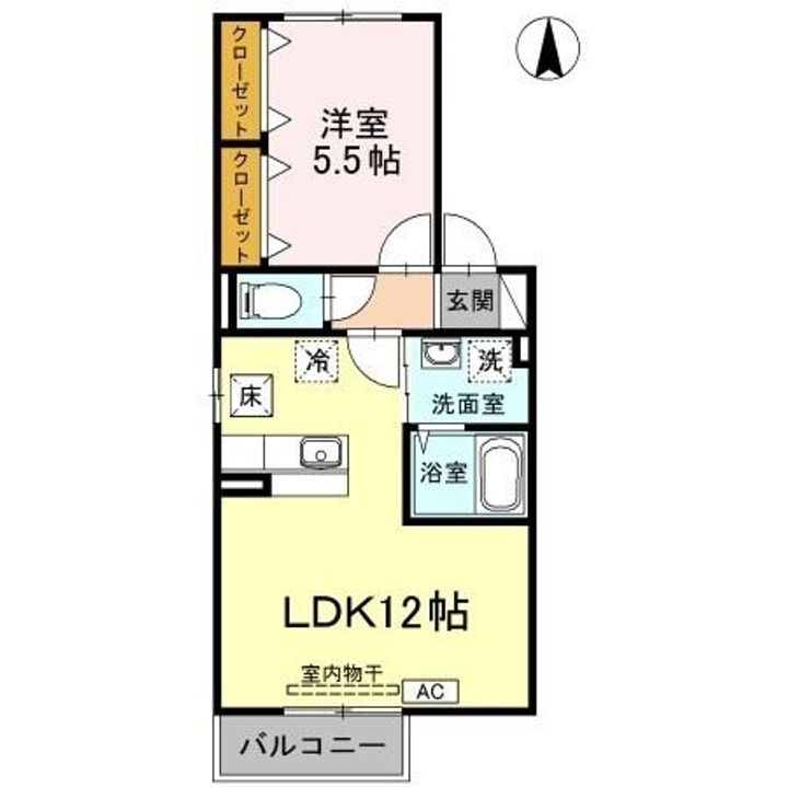 岡山県岡山市南区植松(アパート)の賃貸物件102の間取り