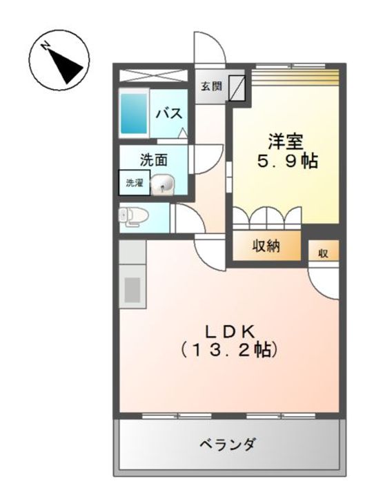 岡山県倉敷市中島(アパート)の賃貸物件の間取り