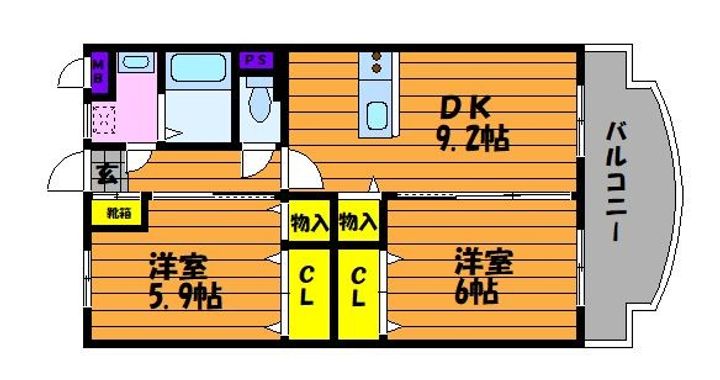 岡山県倉敷市真備町川辺(マンション)の賃貸物件の間取り