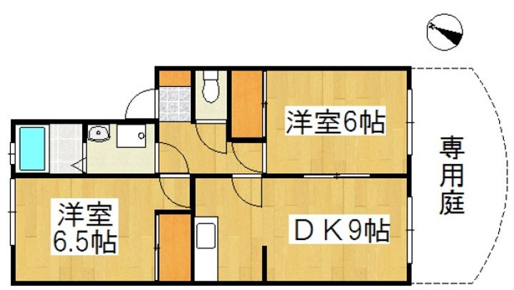 岡山県倉敷市林(アパート)の賃貸物件の間取り