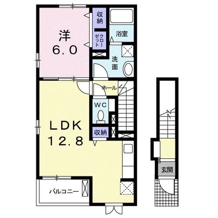 岡山県倉敷市中島(アパート)の賃貸物件の間取り