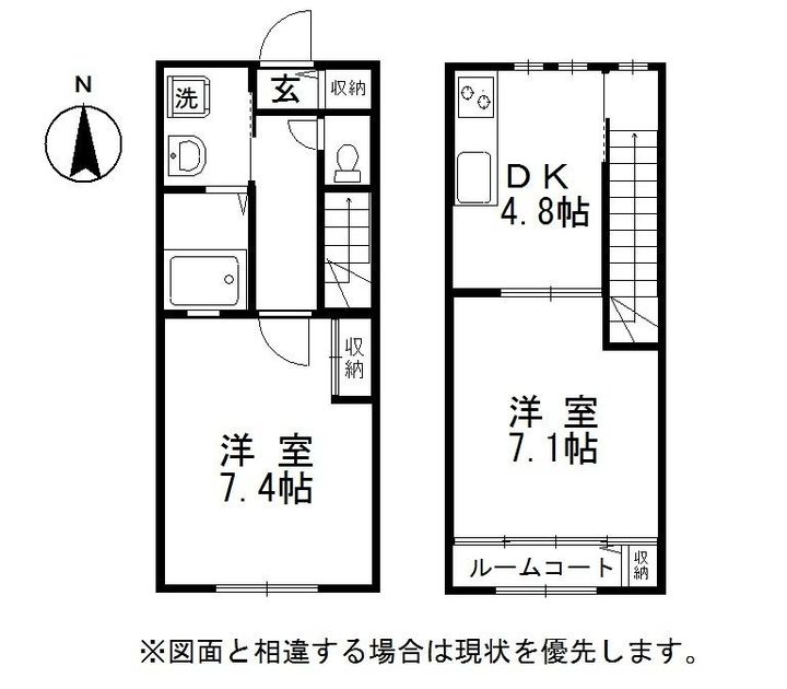 岡山県倉敷市酒津(テラスハウス)の賃貸物件201の間取り