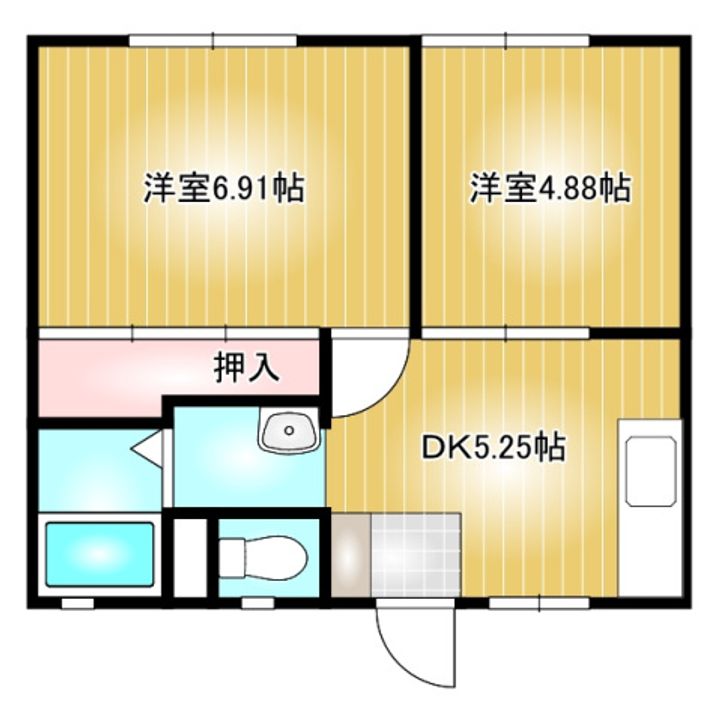 岡山県倉敷市連島町西之浦(アパート)の賃貸物件201の間取り