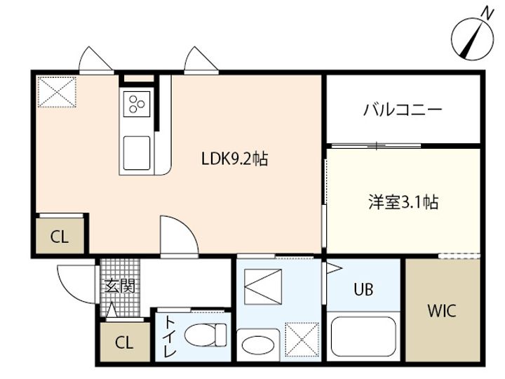 岡山県岡山市南区大福(アパート)の賃貸物件202の間取り