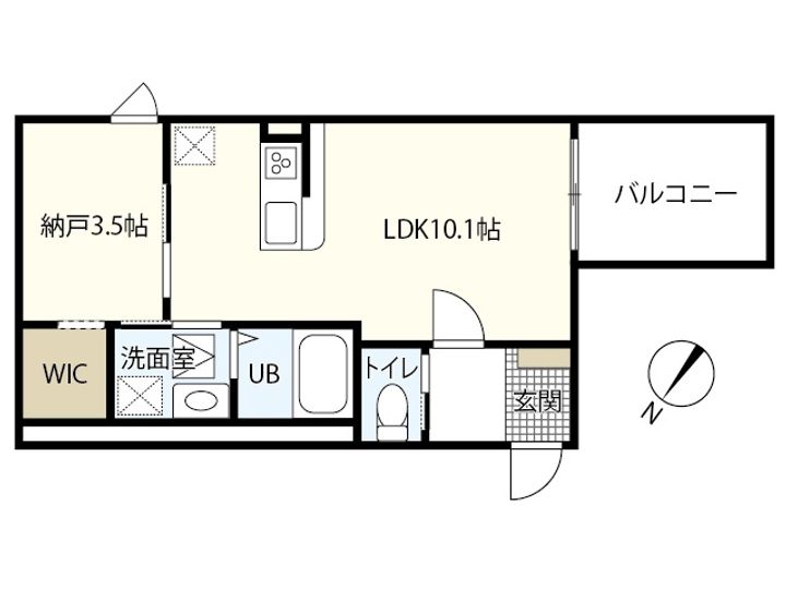岡山県岡山市南区大福(アパート)の賃貸物件203の間取り