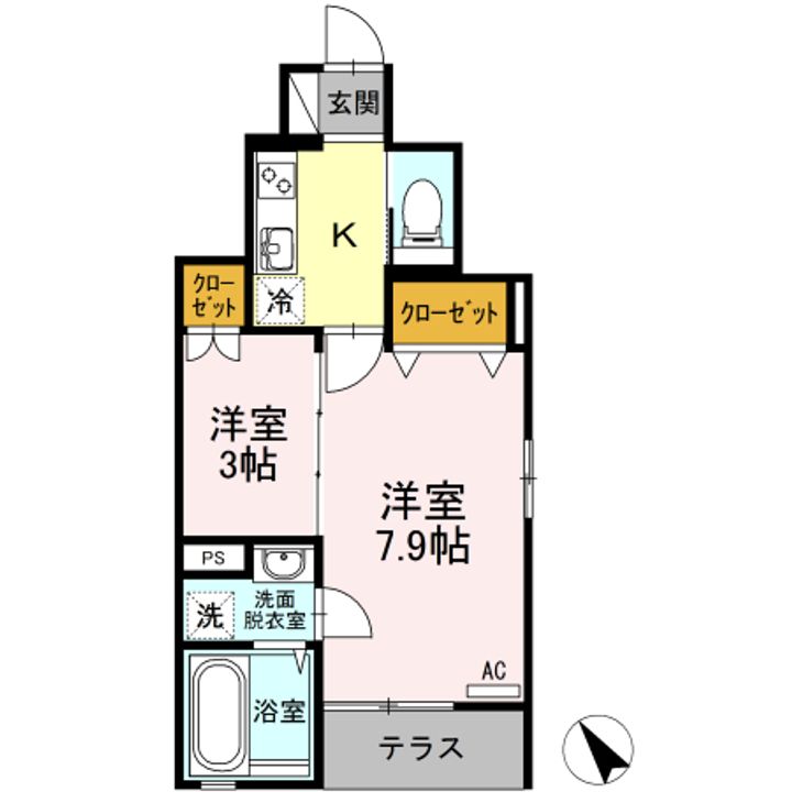 パインツリー B棟の間取り