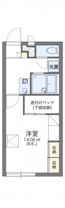 レオパレスフリューゲルⅡ201の間取り
