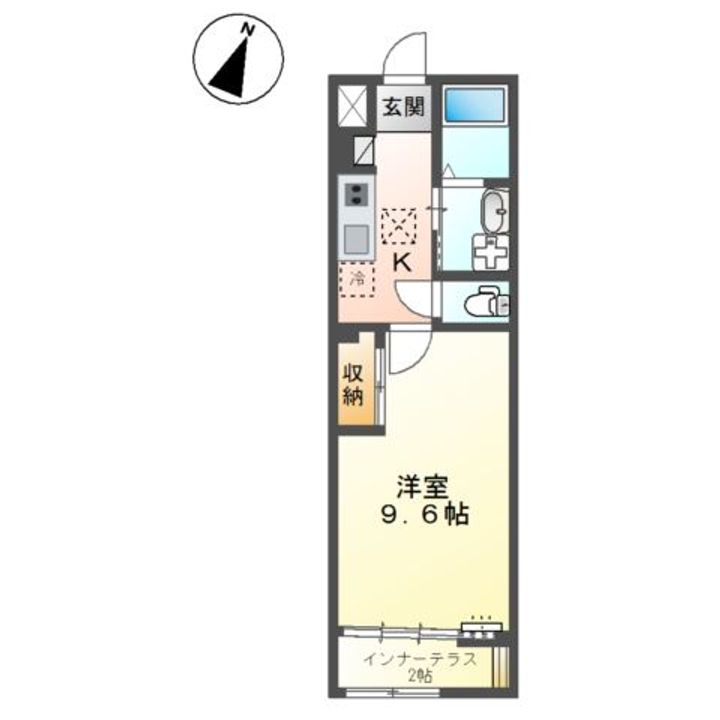 岡山県倉敷市玉島爪崎(アパート)の賃貸物件の間取り