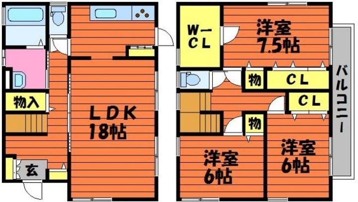 岡山県倉敷市中島(一戸建)の賃貸物件の間取り