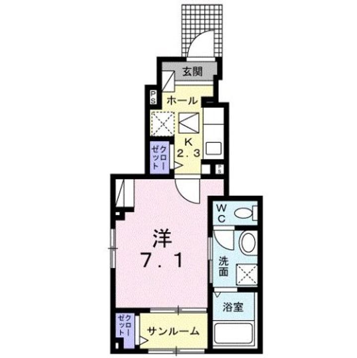 岡山県倉敷市中島(アパート)の賃貸物件の間取り