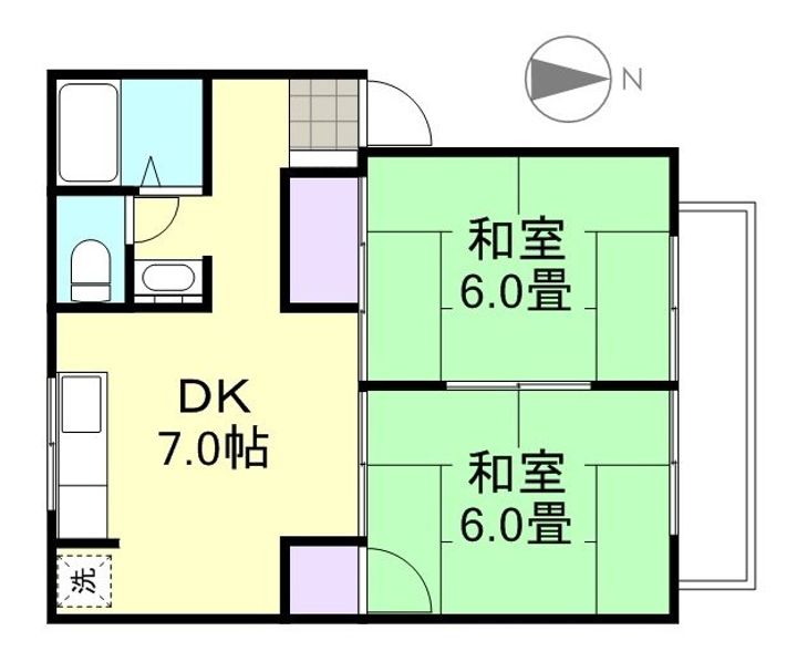 岡山県倉敷市神田1丁目(アパート)の賃貸物件の間取り