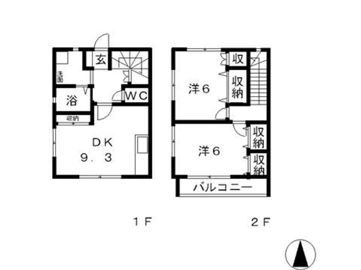 岡山県倉敷市酒津(テラスハウス)の賃貸物件の間取り