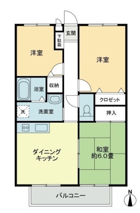 フォブール木太AA101の間取り