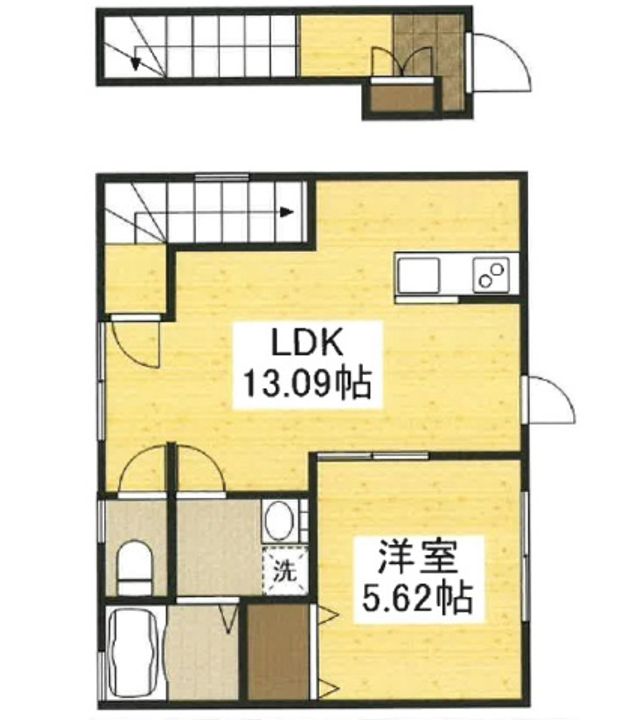 岡山県浅口市鴨方町六条院中(アパート)の賃貸物件203の間取り
