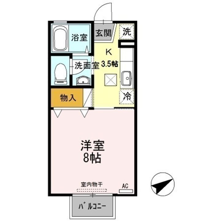岡山県倉敷市連島町鶴新田(アパート)の賃貸物件の間取り