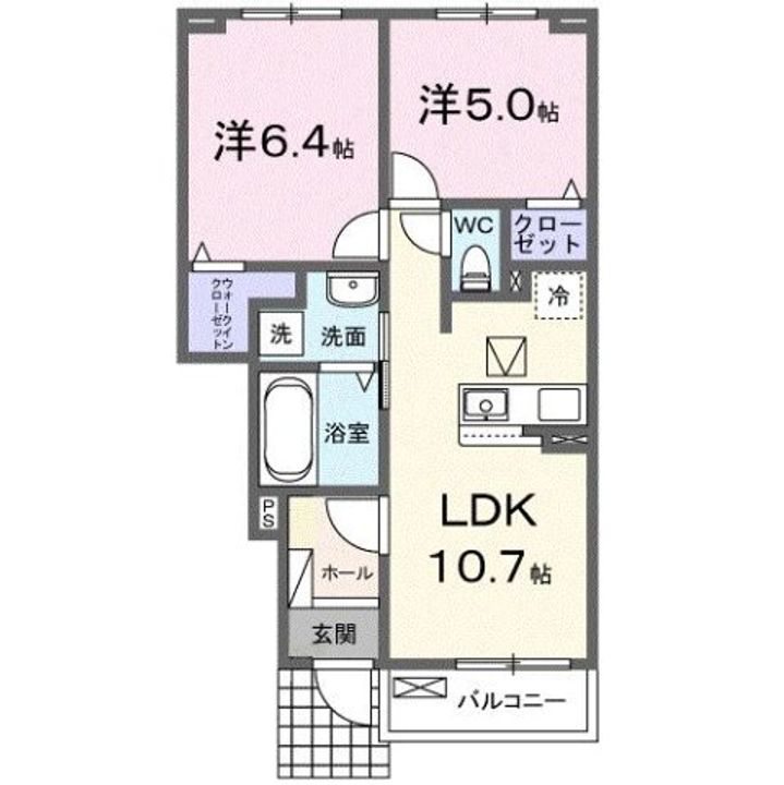 岡山県倉敷市連島町連島(アパート)の賃貸物件の間取り