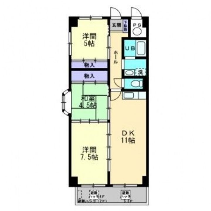 ハイツ御門館601の間取り
