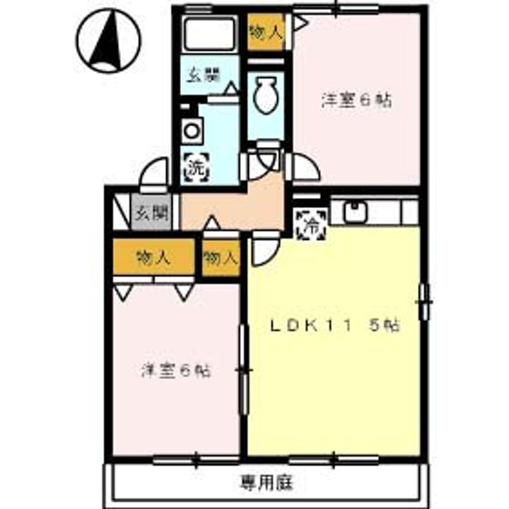 セジュール新市 A101の間取り