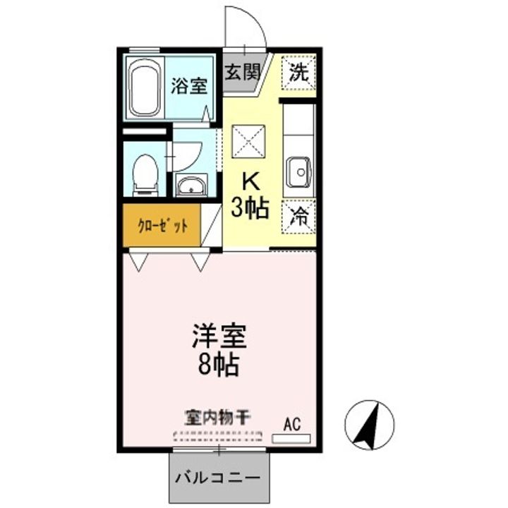 岡山県倉敷市連島町西之浦(アパート)の賃貸物件の間取り