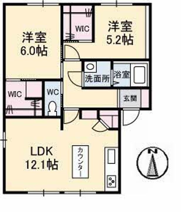 ベルメゾン B棟202の間取り
