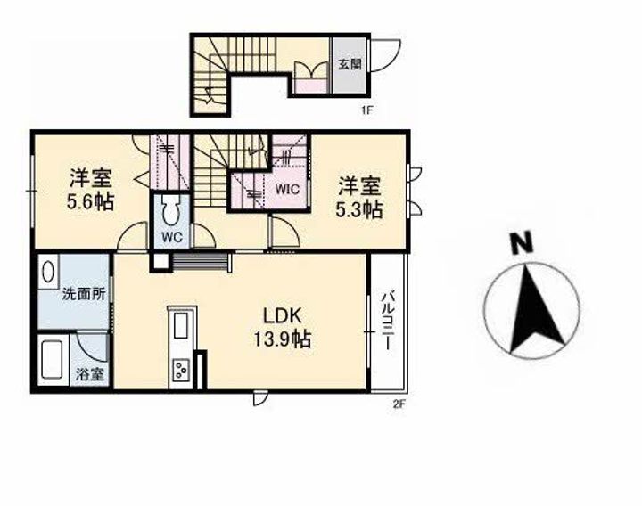 岡山県倉敷市東塚3丁目(アパート)の賃貸物件の間取り