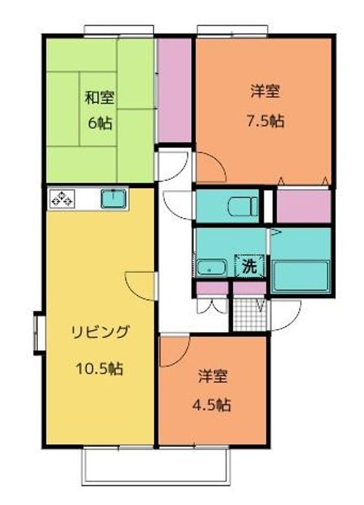 サンビレッジ城東A・BB201号室の間取り