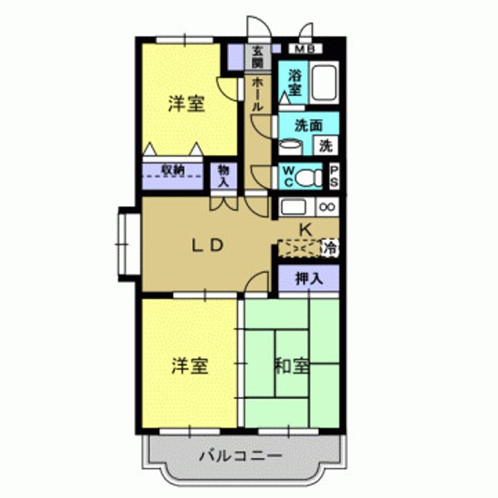 岡山県倉敷市水江(マンション)の賃貸物件の間取り
