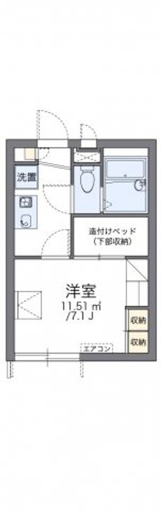 岡山県倉敷市玉島乙島(アパート)の賃貸物件101の間取り