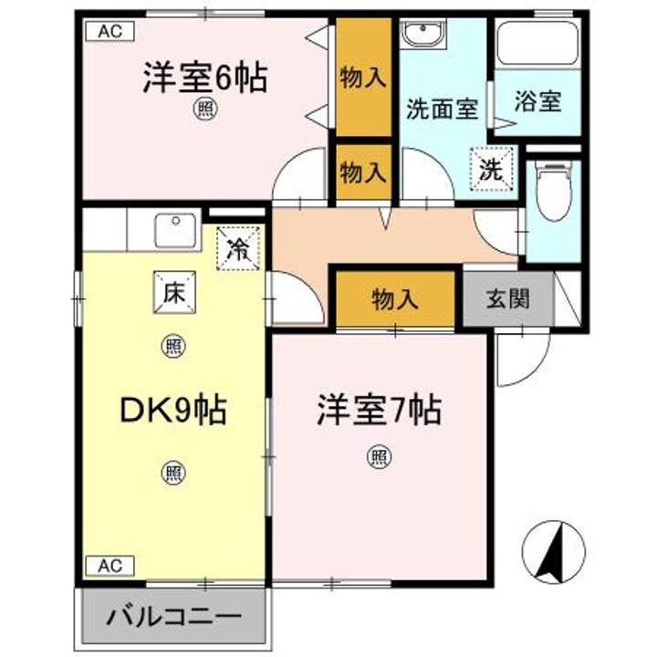ハイツ田園 Ⅱ A棟102の間取り