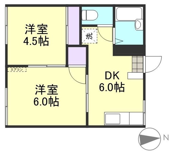 岡山県浅口郡里庄町大字新庄(アパート)の賃貸物件105の間取り
