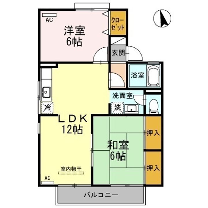 ロイヤルコート円座 B棟101の間取り