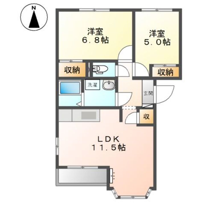 岡山県浅口市金光町占見新田(アパート)の賃貸物件の間取り