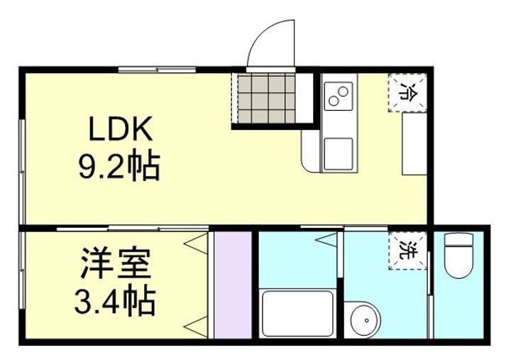 岡山県浅口市鴨方町六条院中(アパート)の賃貸物件の間取り