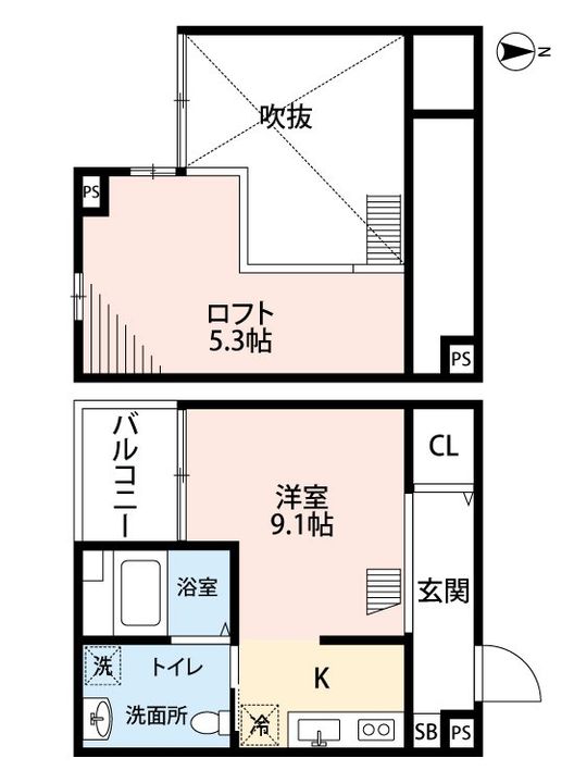エスポワールOSUGI203の間取り