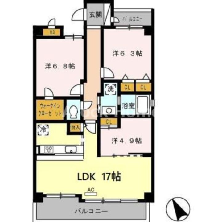 ラ・メゾン東山601の間取り