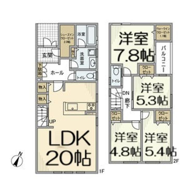愛知県名古屋市西区円明町(一戸建)の賃貸物件の間取り