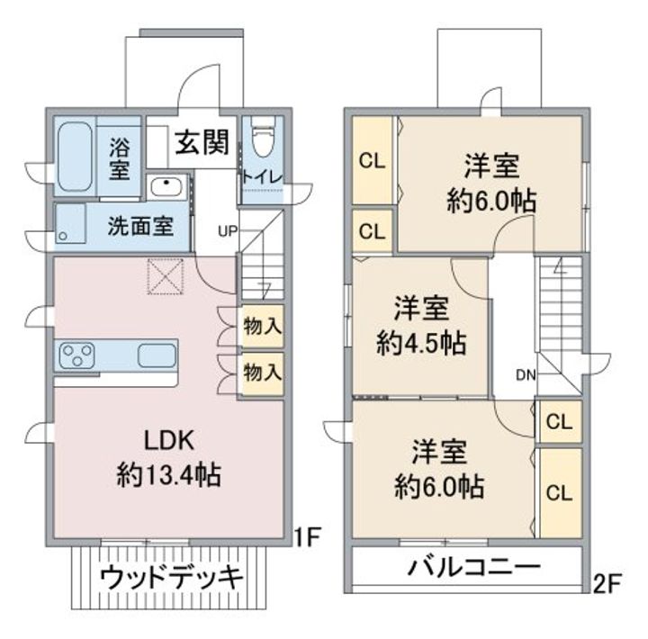 愛知県尾張旭市庄南町1丁目(一戸建)の賃貸物件Cの間取り